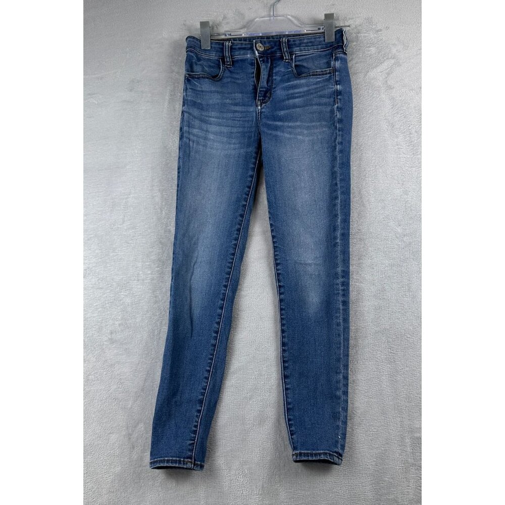 American Eagle Jegging Jeans High Rise Womens 4 Short Next Level Stretch Blue